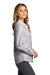 Port Authority LW657 Womens SuperPro Wrinkle Resistant Long Sleeve Button Down Shirt Black/White Model Side