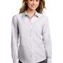 Port Authority Womens SuperPro Wrinkle Resistant Long Sleeve Button Down Shirt - Gusty Grey/White - Closeout