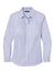 Port Authority LW657 Womens SuperPro Wrinkle Resistant Long Sleeve Button Down Shirt Oxford Blue/White Flat Front