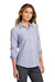 Port Authority LW657 Womens SuperPro Wrinkle Resistant Long Sleeve Button Down Shirt Oxford Blue/White Model 3q