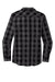 Port Authority LW670 Womens Everyday Plaid Long Sleeve Button Down Shirt Black Flat Back