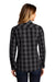 Port Authority LW670 Womens Everyday Plaid Long Sleeve Button Down Shirt Black Model Back