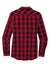 Port Authority LW670 Womens Everyday Plaid Long Sleeve Button Down Shirt Rich Red Flat Back