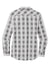 Port Authority LW670 Womens Everyday Plaid Long Sleeve Button Down Shirt Shadow Grey Flat Back