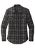 Port Authority LW672 Womens Ombre Plaid Long Sleeve Button Down Shirt w/ Double Pockets Deep Black Flat Front