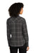 Port Authority LW672 Womens Ombre Plaid Long Sleeve Button Down Shirt w/ Double Pockets Deep Black Model Back