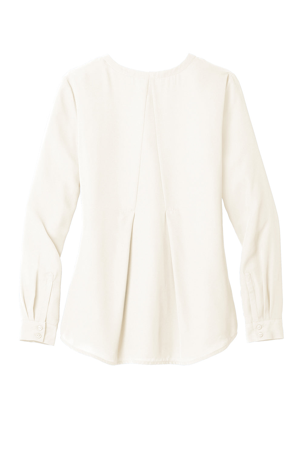 Port Authority LW700 Womens Long Sleeve Button Down Shirt Ivory Chiffon White Flat Back