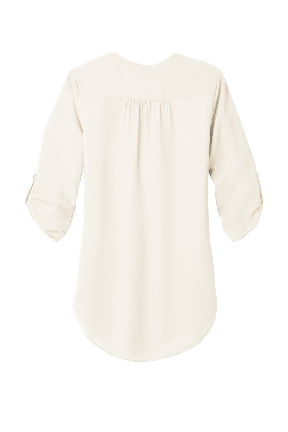 Port Authority LW701 Womens 3/4 Sleeve V-Neck T-Shirt Ivory Chiffon White Flat Back