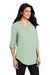 Port Authority LW701 Womens 3/4 Sleeve V-Neck T-Shirt Misty Sage Green Model 3q