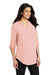 Port Authority LW701 Womens 3/4 Sleeve V-Neck T-Shirt Rose Quartz Pink Model 3q