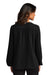 Port Authority LW714 Womens Textured Crepe Long Sleeve Blouse Deep Black Model Back