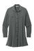 Port Authority LW715 Womens Textured Crepe Long Sleeve Long Body Tunic Graphite Grey Flat Front