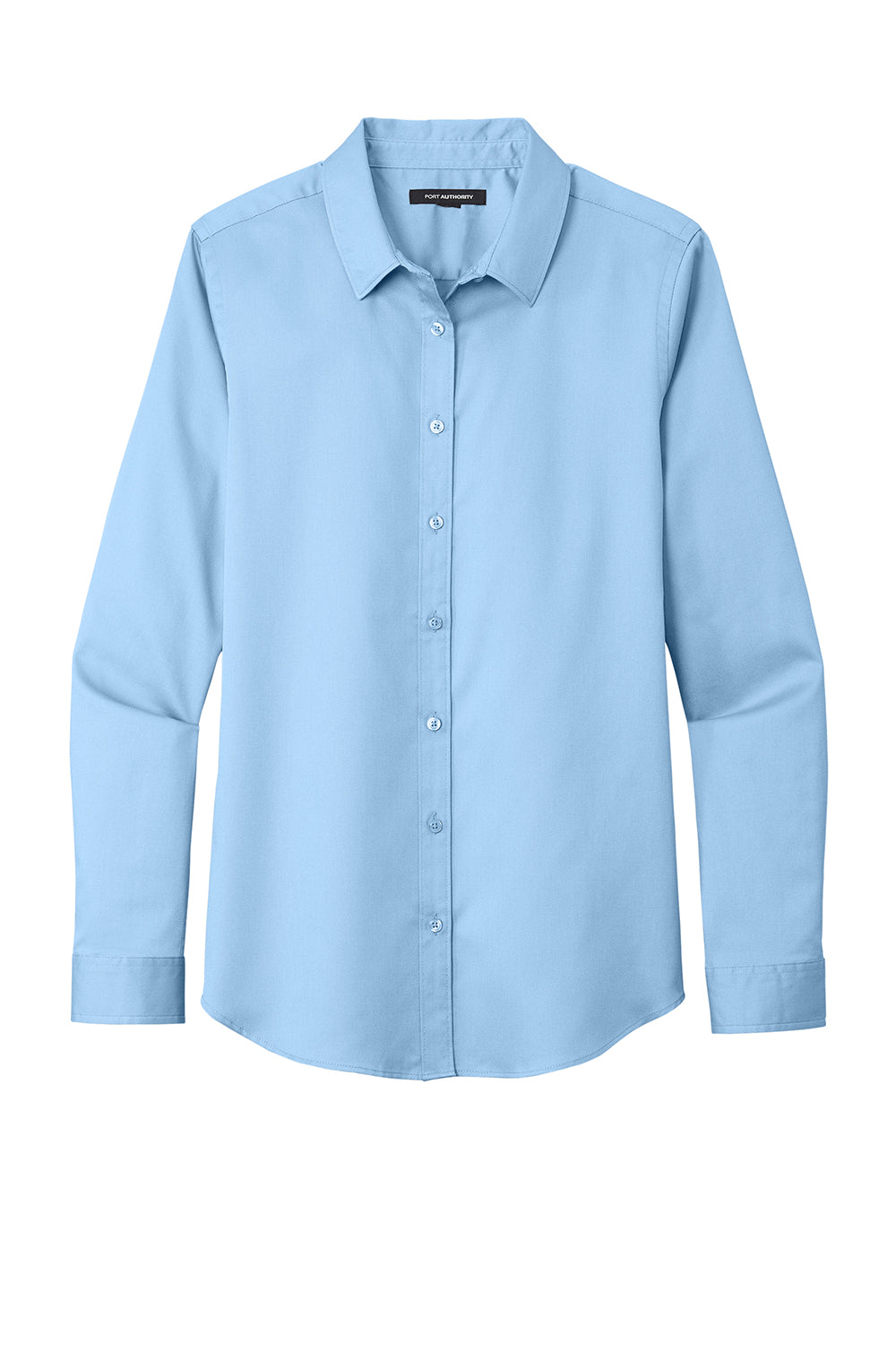 Port Authority LW808 Womens SuperPro Wrinkle Resistant React Long Sleeve Button Down Shirt Cloud Blue Flat Front