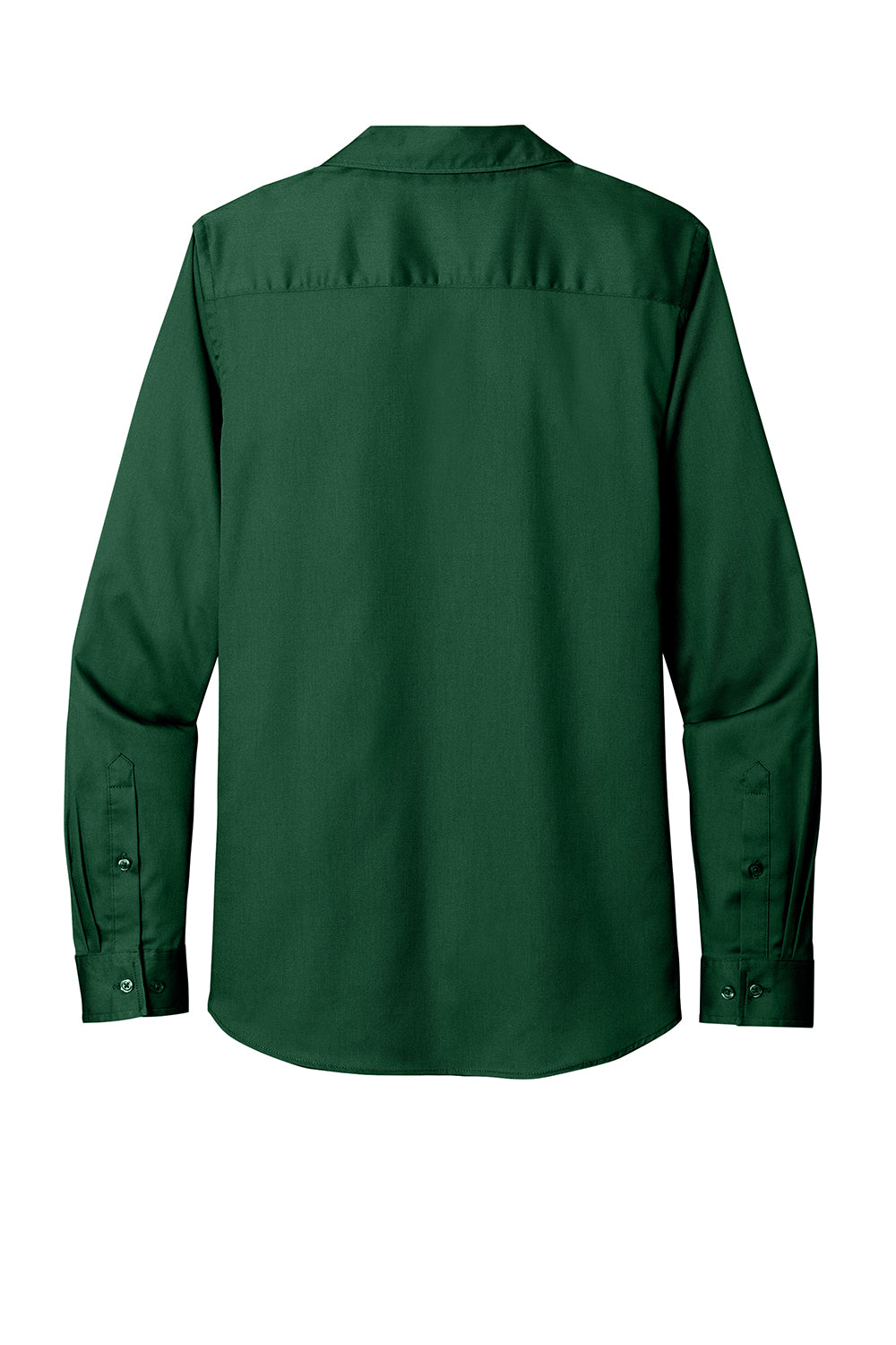 Port Authority LW808 Womens SuperPro Wrinkle Resistant React Long Sleeve Button Down Shirt Dark Green Flat Back