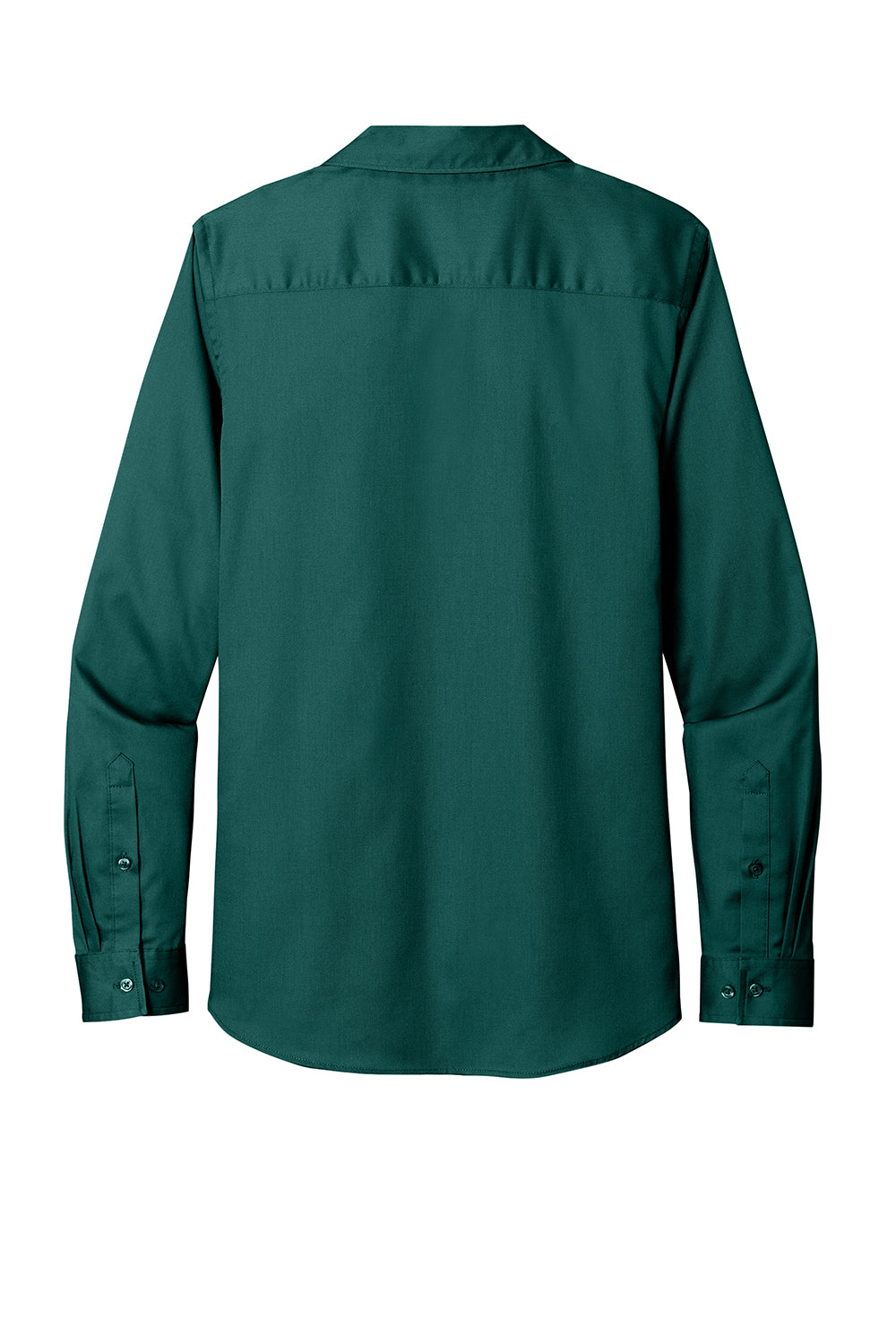 Port Authority LW808 Womens SuperPro Wrinkle Resistant React Long Sleeve Button Down Shirt Marine Green Flat Back