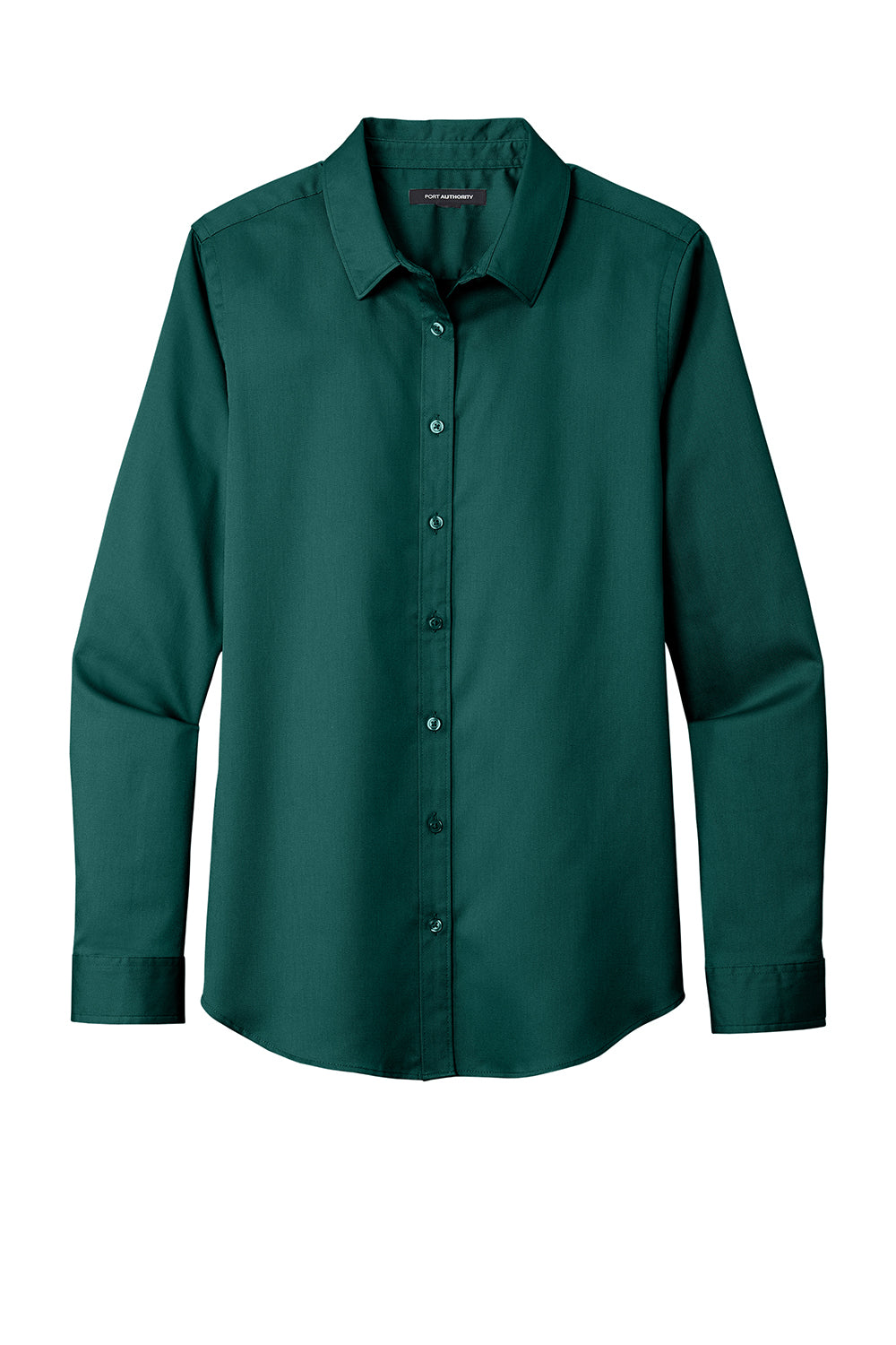 Port Authority LW808 Womens SuperPro Wrinkle Resistant React Long Sleeve Button Down Shirt Marine Green Flat Front