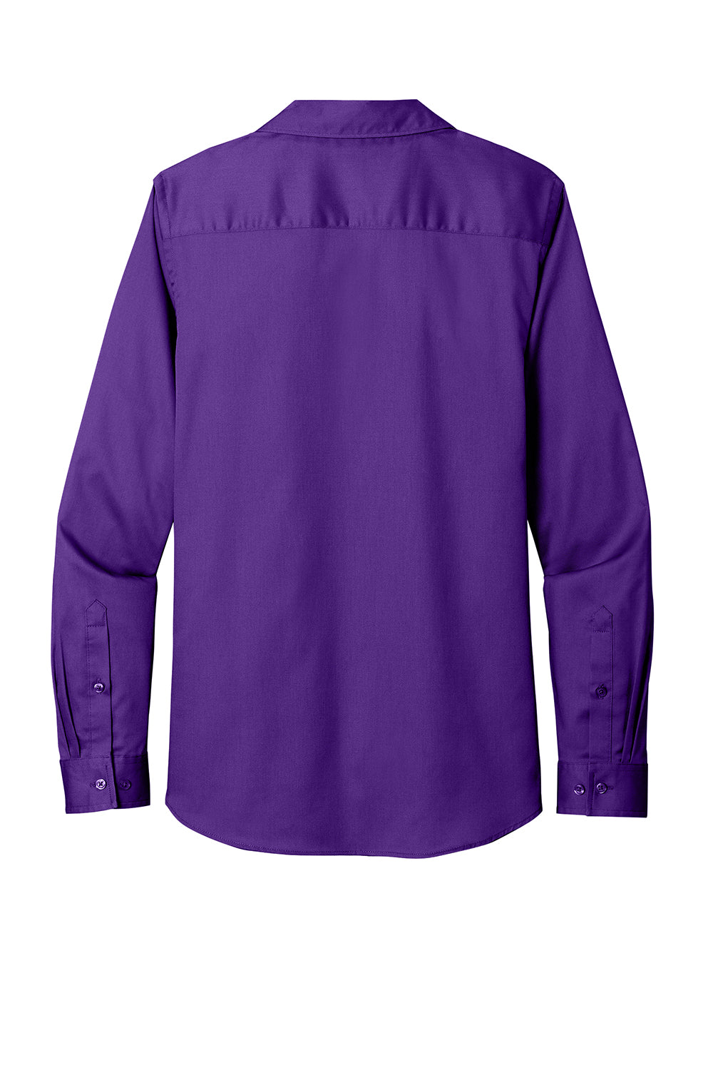 Port Authority LW808 Womens SuperPro Wrinkle Resistant React Long Sleeve Button Down Shirt Purple Flat Back