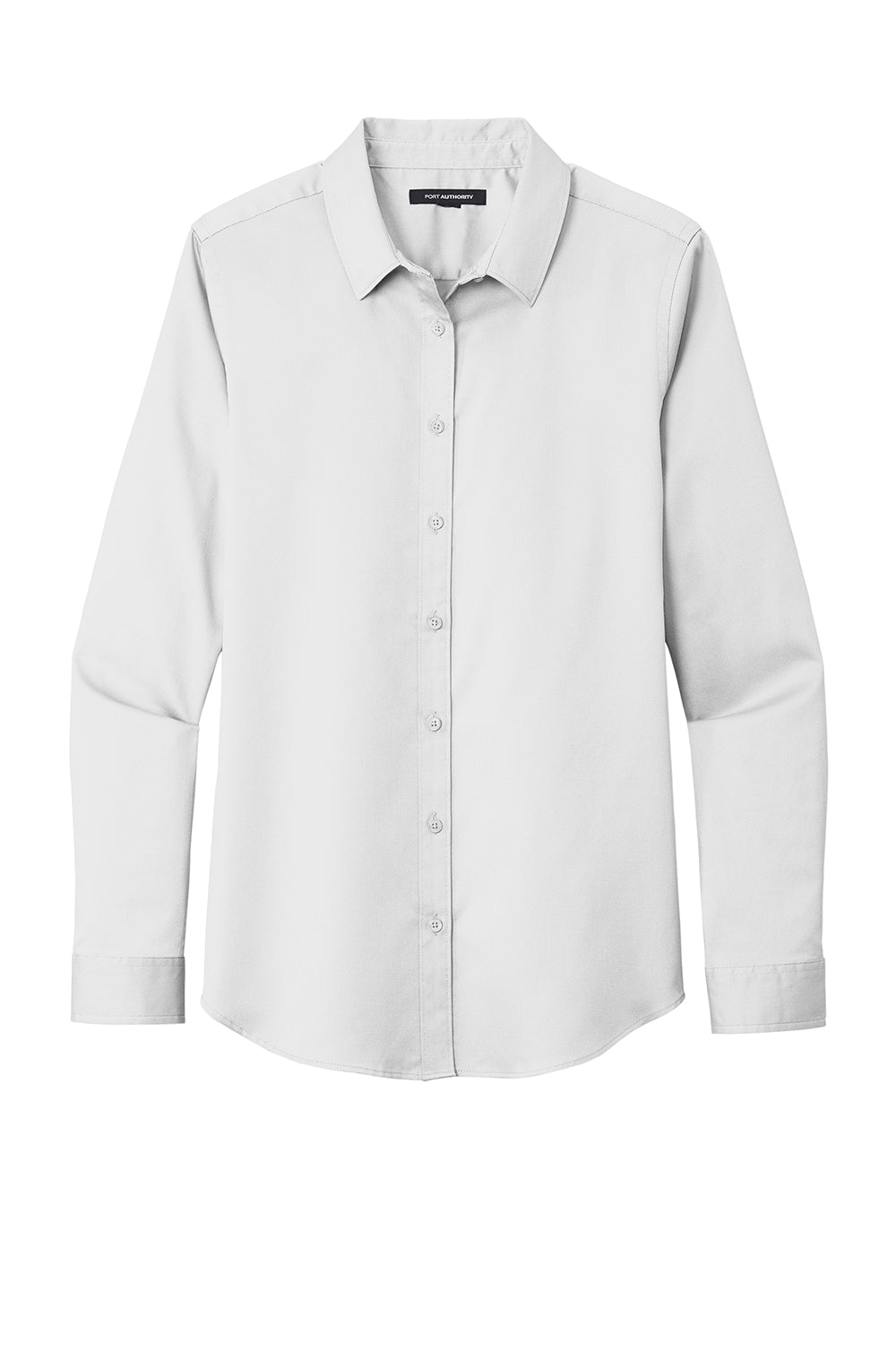 Port Authority LW808 Womens SuperPro Wrinkle Resistant React Long Sleeve Button Down Shirt White Flat Front