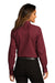 Port Authority LW808 Womens SuperPro Wrinkle Resistant React Long Sleeve Button Down Shirt Burgundy Model Back