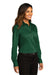 Port Authority LW808 Womens SuperPro Wrinkle Resistant React Long Sleeve Button Down Shirt Dark Green Model 3q