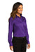 Port Authority LW808 Womens SuperPro Wrinkle Resistant React Long Sleeve Button Down Shirt Purple Model 3q