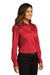 Port Authority LW808 Womens SuperPro Wrinkle Resistant React Long Sleeve Button Down Shirt Rich Red Model 3q