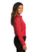 Port Authority LW808 Womens SuperPro Wrinkle Resistant React Long Sleeve Button Down Shirt Rich Red Model Side