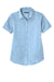 Port Authority LW809 Womens SuperPro Wrinkle Resistant React Short Sleeve Button Down Shirt Cloud Blue Flat Front