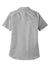 Port Authority LW809 Womens SuperPro Wrinkle Resistant React Short Sleeve Button Down Shirt Gusty Grey Flat Back