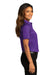 Port Authority LW809 Womens SuperPro Wrinkle Resistant React Short Sleeve Button Down Shirt Purple Model Side