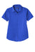 Port Authority LW809 Womens SuperPro Wrinkle Resistant React Short Sleeve Button Down Shirt True Royal Blue Flat Front