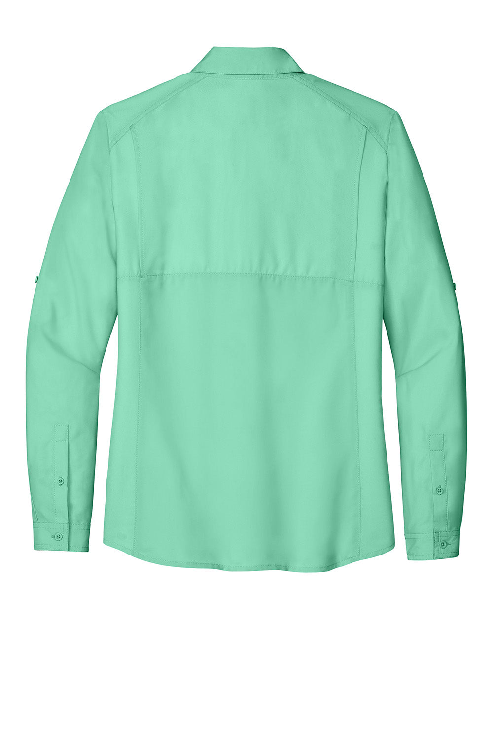 Port Authority LW960 Womens UV Daybreak Long Sleeve Button Down Shirt w/ Pockets Bright Seafoam Green Flat Back