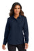 Port Authority LW960 Womens UV Daybreak Long Sleeve Button Down Shirt w/ Pockets True Navy Blue Model Front