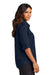 Port Authority LW960 Womens UV Daybreak Long Sleeve Button Down Shirt w/ Pockets True Navy Blue Model Side