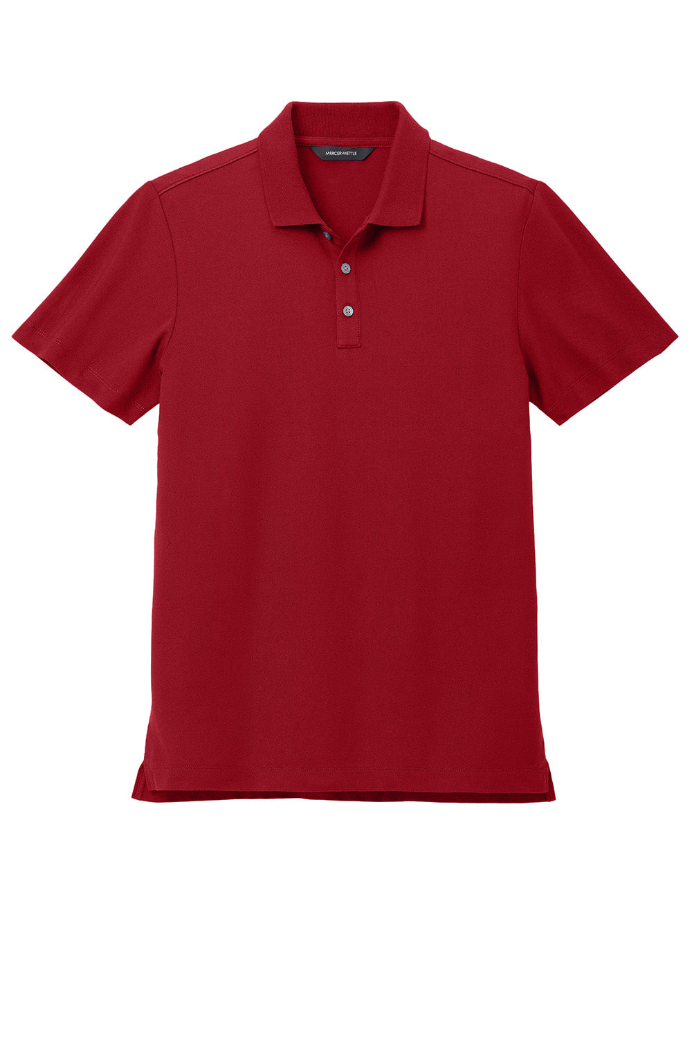 Mercer+Mettle MM1004 Mens Stretch Pique Short Sleeve Polo Shirt Apple Red Flat Front