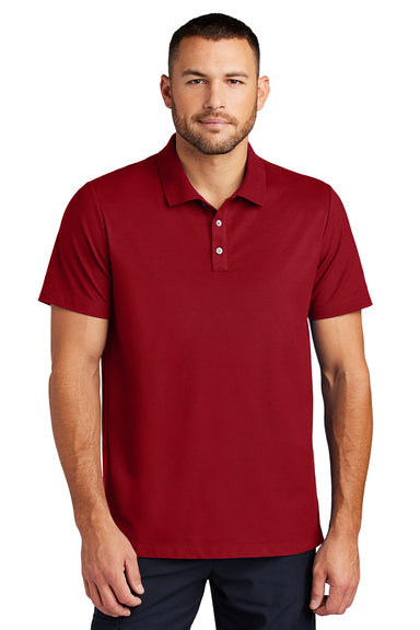 Mercer+Mettle MM1004 Mens Stretch Pique Short Sleeve Polo Shirt Apple Red Model Front