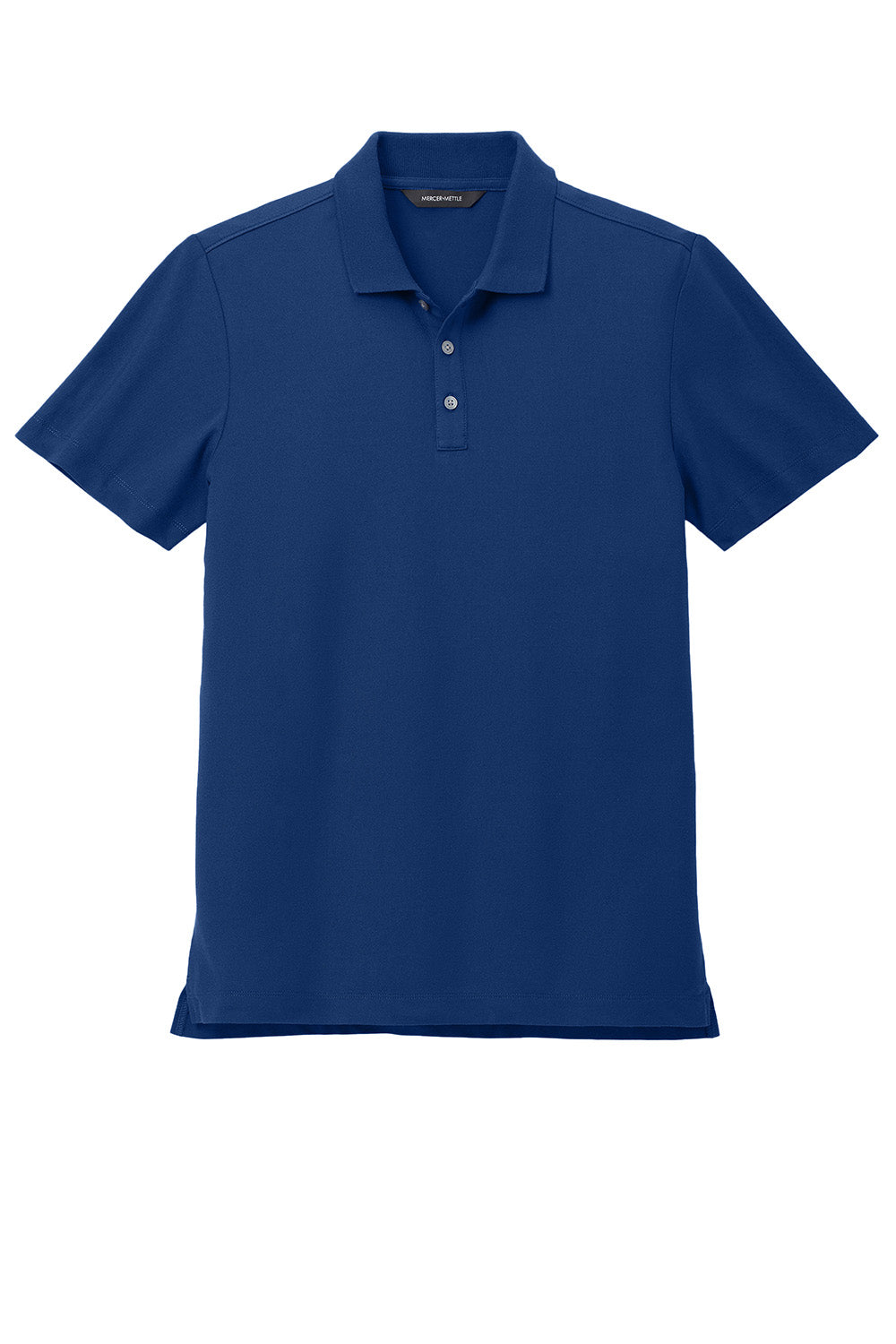 Mercer+Mettle MM1004 Mens Stretch Pique Short Sleeve Polo Shirt Note Blue Flat Front