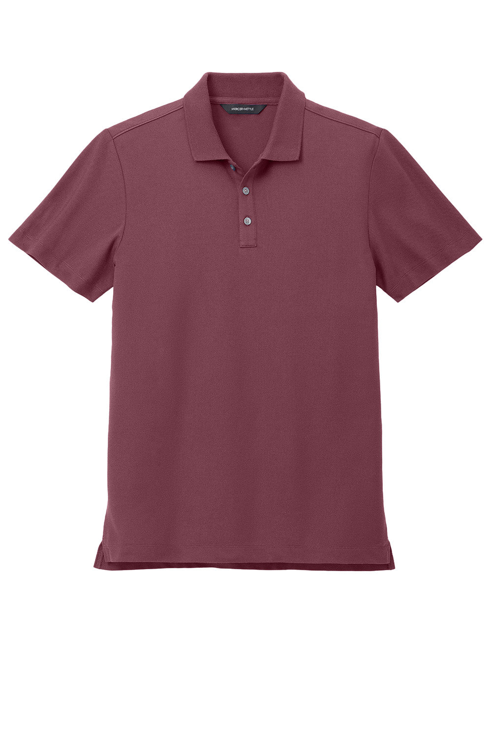 Mercer+Mettle MM1004 Mens Stretch Pique Short Sleeve Polo Shirt Rosewood Flat Front