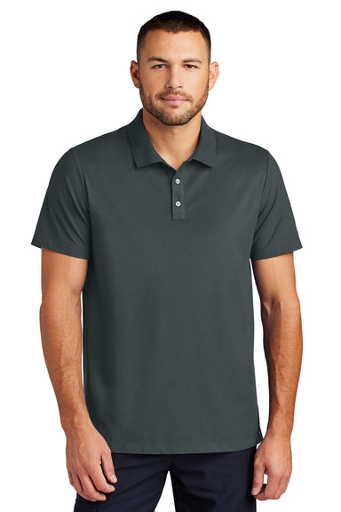 Mercer+Mettle MM1004 Mens Stretch Pique Short Sleeve Polo Shirt Storm Grey Model Front