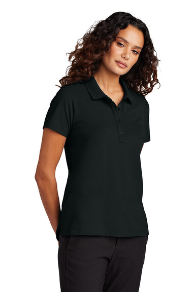 Mercer+Mettle MM1005 Womens Stretch Pique Short Sleeve Polo Shirt Deep Black Model Front