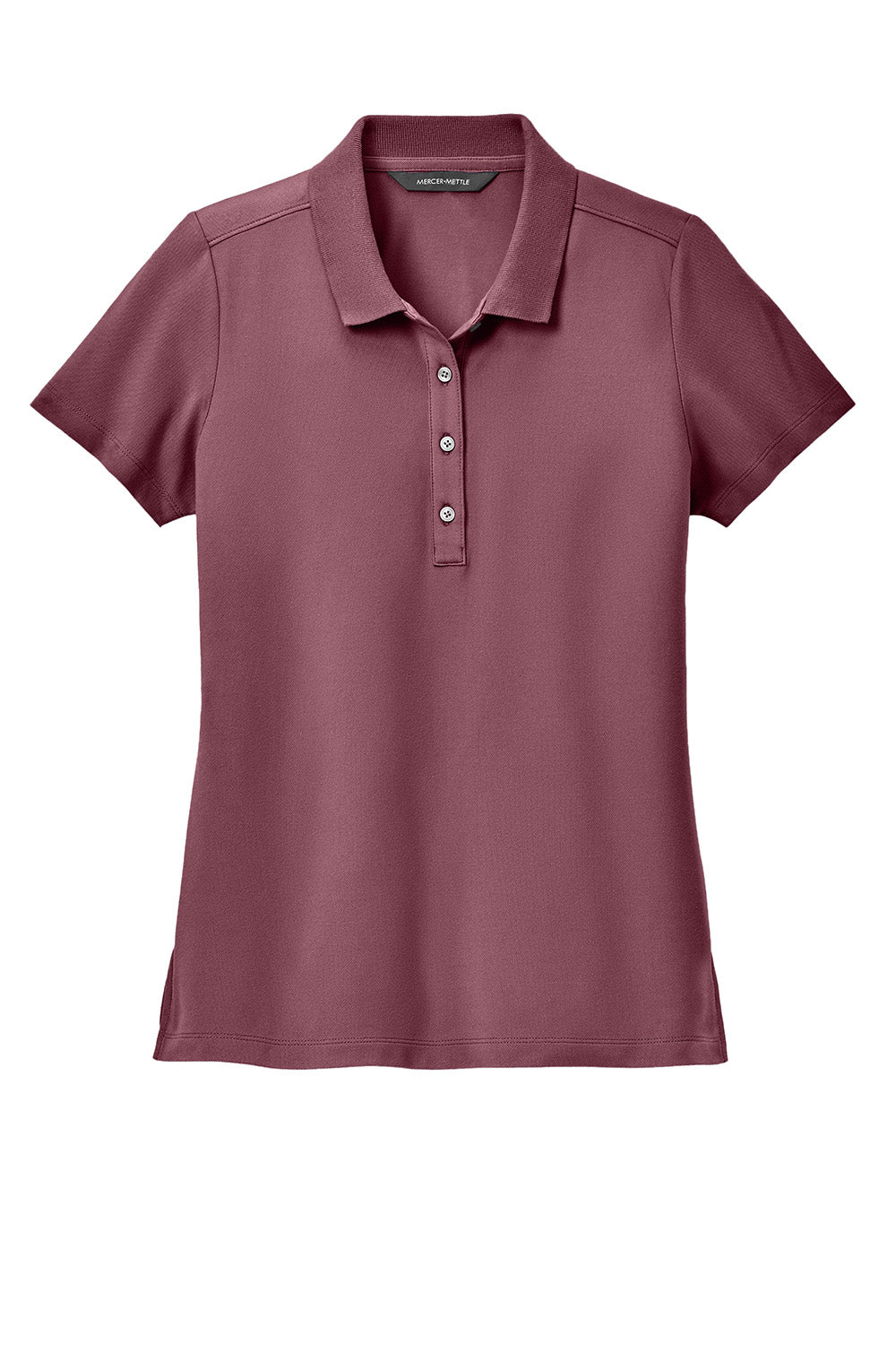 Mercer+Mettle MM1005 Womens Stretch Pique Short Sleeve Polo Shirt Rosewood Flat Front