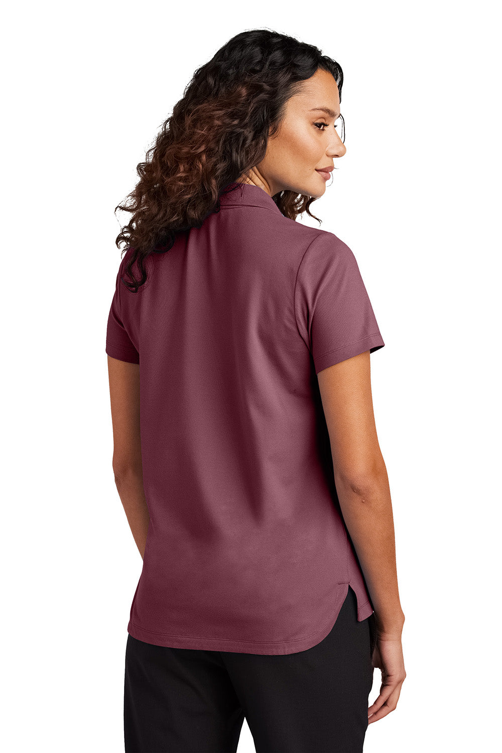 Mercer+Mettle MM1005 Womens Stretch Pique Short Sleeve Polo Shirt Rosewood Model Back