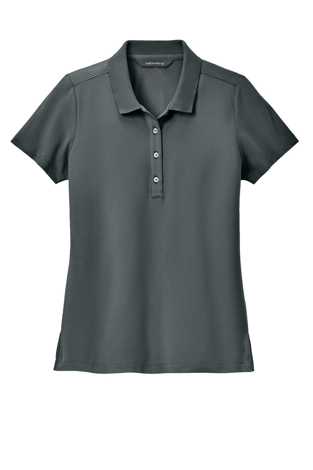 Mercer+Mettle MM1005 Womens Stretch Pique Short Sleeve Polo Shirt Storm Grey Flat Front