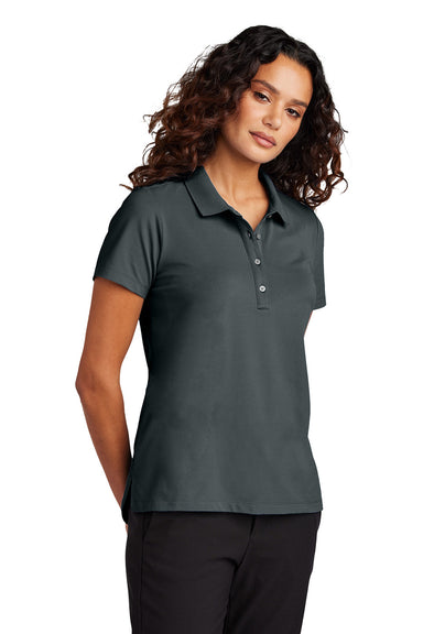 Mercer+Mettle MM1005 Womens Stretch Pique Short Sleeve Polo Shirt Storm Grey Model Front