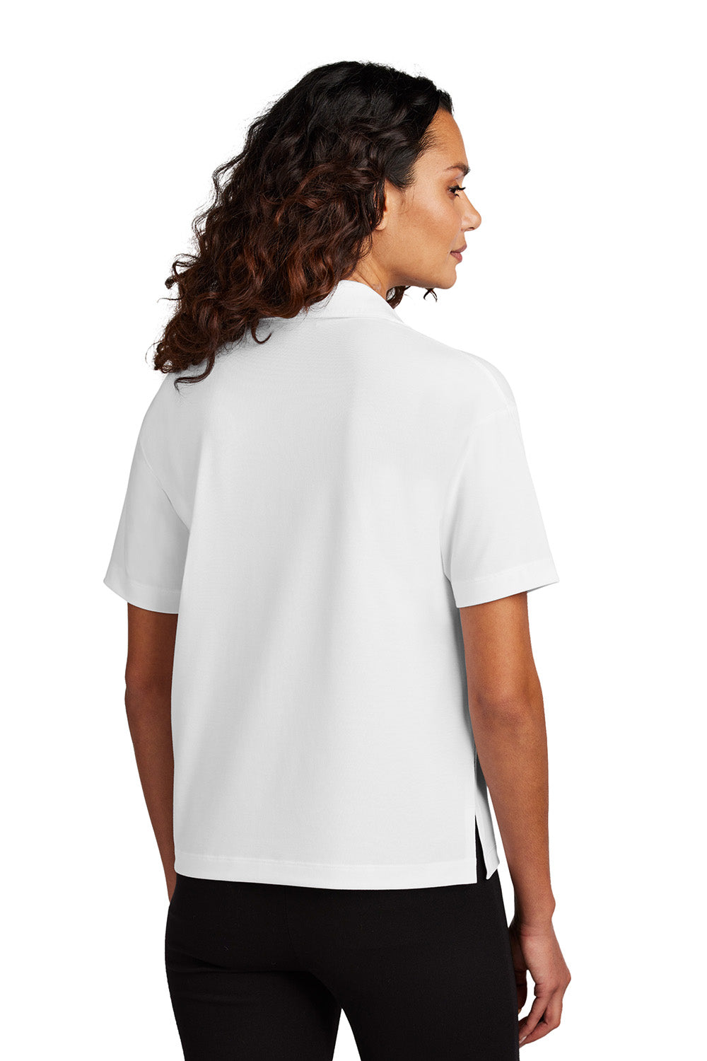 Mercer+Mettle MM1015 Womens Moisture Wicking Short Sleeve Polo Shirt White Model Back