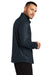 Mercer+Mettle MM1018 Mens Stretch Jersey Long Sleeve Button Down Shirt Navy Blue Geo Diamond Model Side