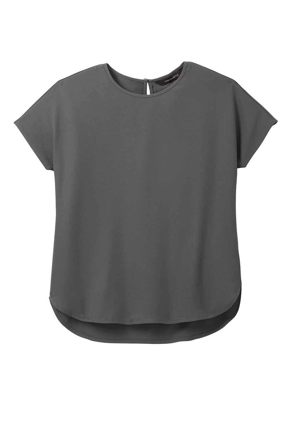 Mercer+Mettle MM2015 Womens Stretch Crepe Short Sleeve Crewneck Anchor Grey Flat Front