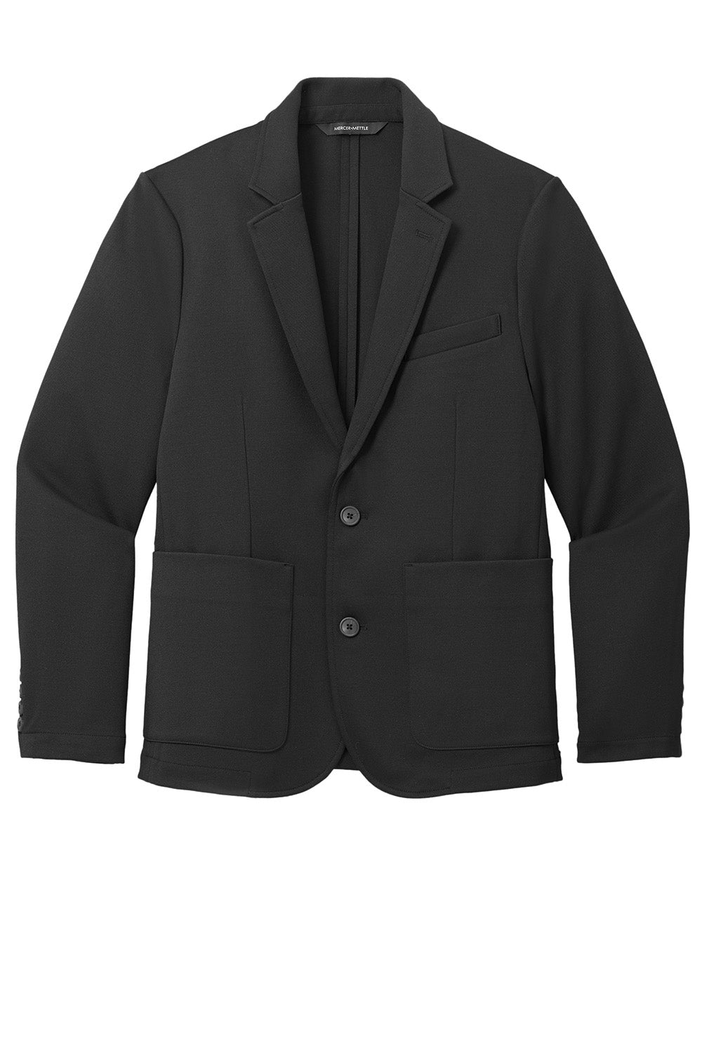 Mercer+Mettle MM3030 Mens Relaxed Knit Blazer Deep Black Flat Front