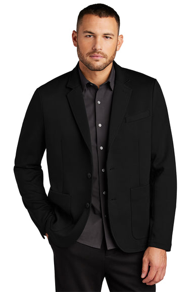 Mercer+Mettle MM3030 Mens Relaxed Knit Blazer Deep Black Model Front