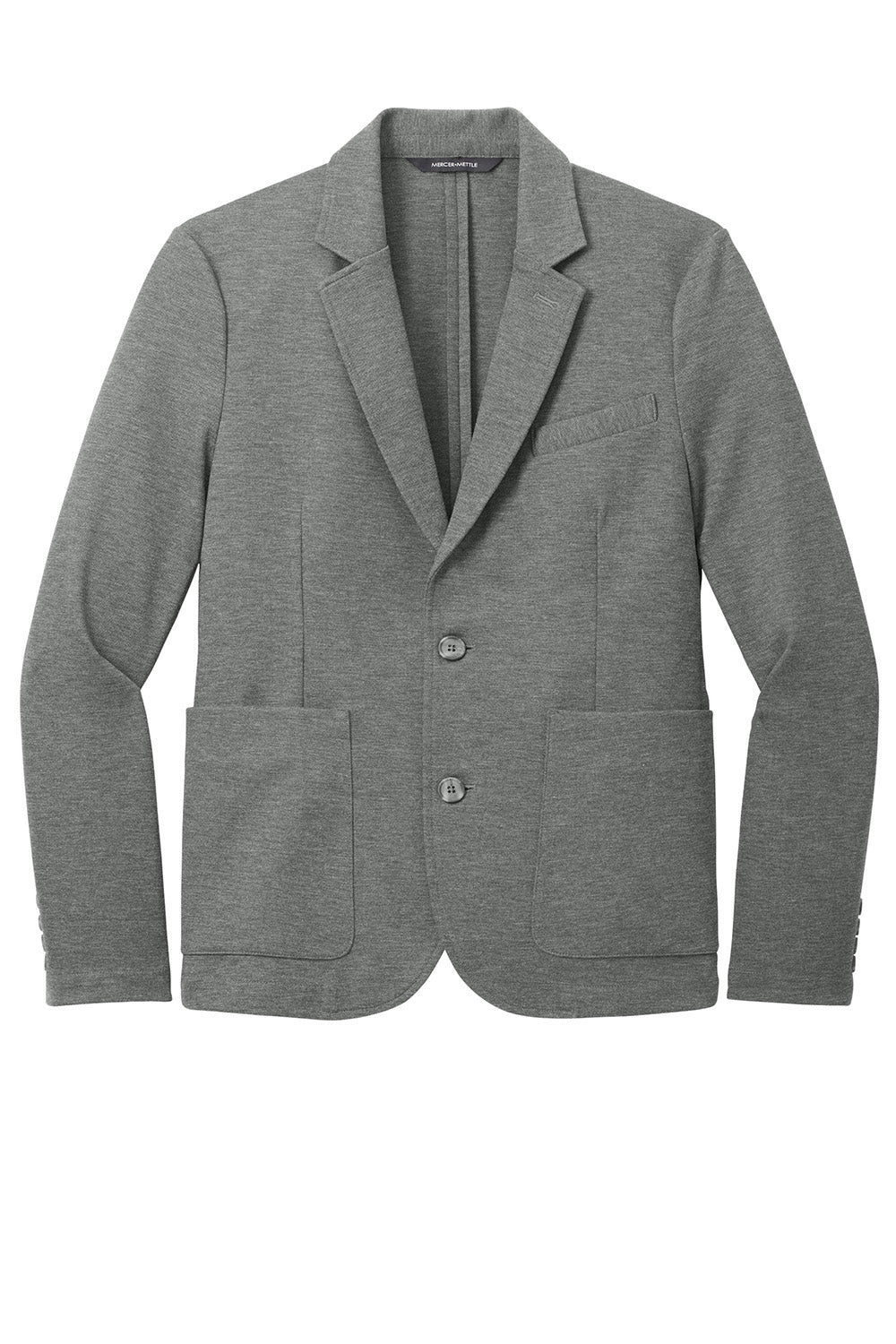 Mercer+Mettle MM3030 Mens Relaxed Knit Blazer Heather Storm Grey Flat Front